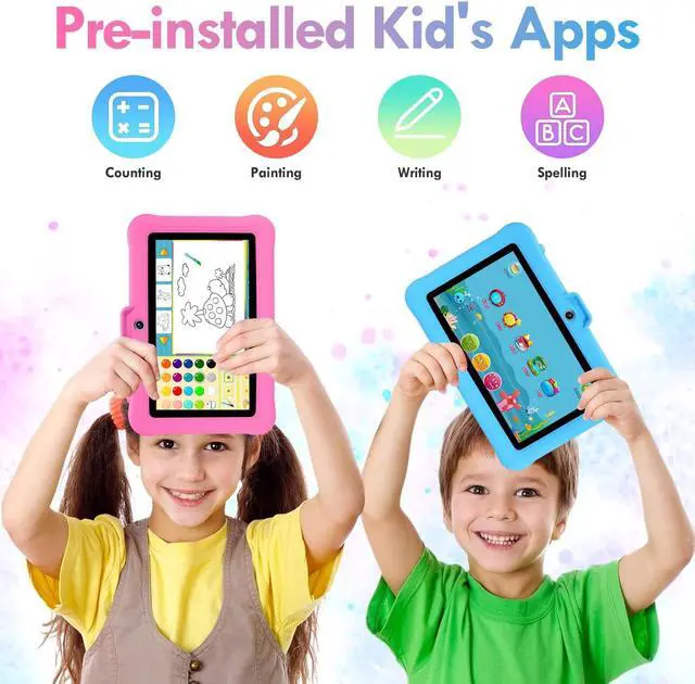 Alt view image 3 of 5 - SUMTAB Kids Tablet 7 inch Android 13 Tablet for Kids (Ages 2-14), 8GB RAM 64GB ROM 128GB Expand,Software Pre-Installed, Bluetooth, WiFi,with Shockproof Case