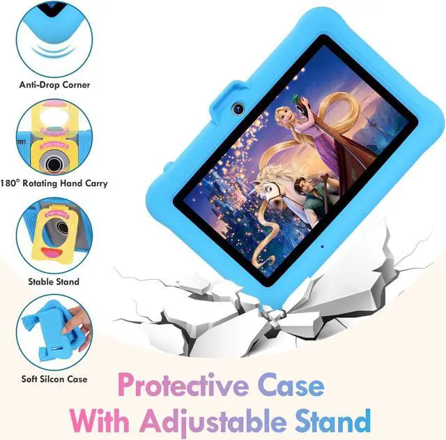 Alt view image 4 of 5 - SUMTAB Kids Tablet 7 inch Android 13 Tablet for Kids (Ages 2-14), 8GB RAM 64GB ROM 128GB Expand,Software Pre-Installed, Bluetooth, WiFi,with Shockproof Case