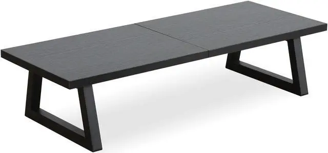 Main image of TEAMIX 24 inch Monitor Stand Riser, Black Wood & Steel Computer Monitor Stand with Storage, Laptop, PC, Printer Stand Riser for Desktop Office Desk Organizers