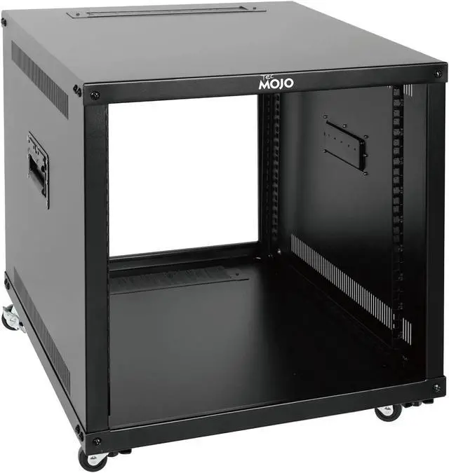 Main image of Tecmojo 9U Portable Rolling Network Rack, 4-Post Mobile Open Frame Server Rack with Wheels, Free Standing Server Cabinet for Computer/Data/AV/IT Equipment/Network Equipment