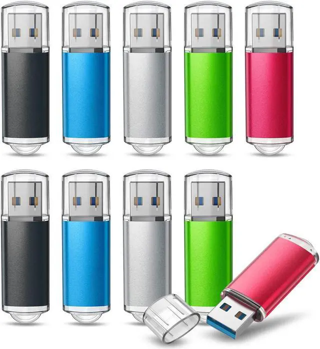 Main image of TOPESEL 16GB 10Pack 3.0 USB Flash Drive High Speed 16gb Thumb Drive Memory Stick Jump Drive 16G USB Drive Zip Drive for PC laptops, tablets, TVs, car audio(5 Mixed Colors: Black Blue Green Red Silver)
