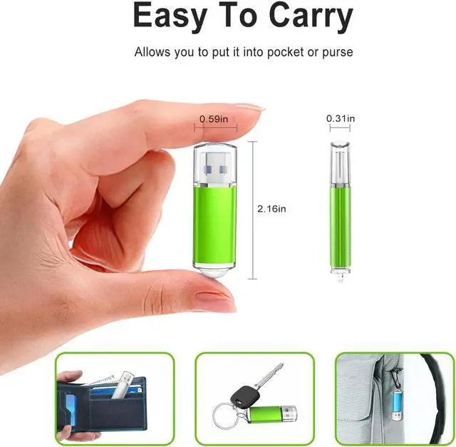 Alt view image 4 of 5 - TOPESEL 16GB 10Pack 3.0 USB Flash Drive High Speed 16gb Thumb Drive Memory Stick Jump Drive 16G USB Drive Zip Drive for PC laptops, tablets, TVs, car audio(5 Mixed Colors: Black Blue Green Red Silver)