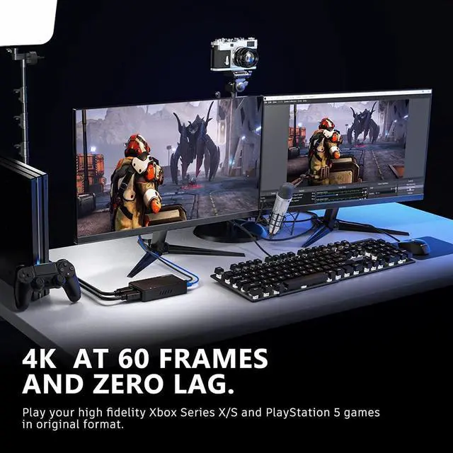 Alt view image 5 of 5 - 4K Video Capture Card, HDMI to USB3.0 Live Gamer Capture Card Full HD 1080P 60fps, Ultra-Low Latency for Streaming and Recording, Work with Nintendo Switch, PS5, PS4, Xbox One, PC