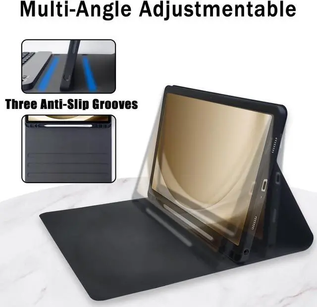 Alt view image 4 of 5 - XCHYTECHER Keyboard Case for Samsung Galaxy Tab A9 Plus 11.0 inch (SM-X210/X215/X216/X218),Rechargable Detachable Keyboard with Type-C Charging Port Cover for Tablet A9+ 2023 5G (Black)