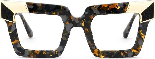 Main image of Zeelool Blue Light Blocking Glasses, Acetate Sqaure Glasses Frame for Women Eyeglasses with Clear Lenses Anti Eyestrain & UV from Computer/TV/Phone ZJGA675299-03B Tortoise