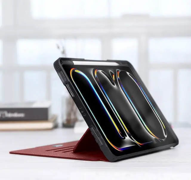 Alt view image 5 of 5 - ZtotopCases for New iPad Pro 13 Inch Case 7th Gen M4(2024)/ Pro 12.9 Inch 6th/5th/4th Generation 2022/2021/2020, [6 Magnetic Stand Angles] Protective Cover with Pencil Holder, Auto Wake/Sleep, Red