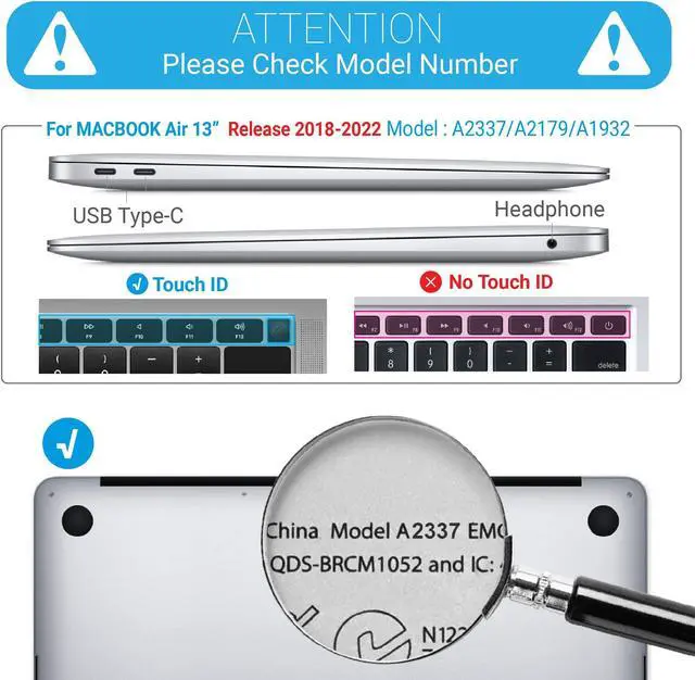 Alt view image 2 of 5 - IBENZER Hexpact Compatible with New MacBook Air 13 Inch Case 2022 2021 2020 M1 A2337 A2179 A1932, Heavy Duty Case with Keyboard Cover&Screen Film&Screen Lock for Mac Air 13, Wine Red, AT13-WR+2