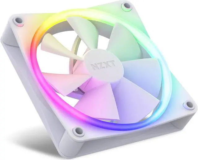 Alt view image 4 of 5 - NZXT F120 RGB Fans - RF-R12TF-W1 - Advanced RGB Lighting Customization - Whisper Quiet Cooling - Triple (RGB Fan & Controller Included) - 120mm Fan - White