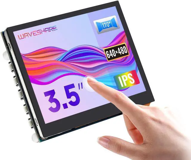 Main image of Waveshare 3.5inch HDMI LCD, Compatible with Raspberry Pi 5/4B/3B/Zero/Zero W/Zero 2W/Pico/Pico W/Pico WH, Capacitive Touch IPS LCD Display, 640×480, Audio Jack