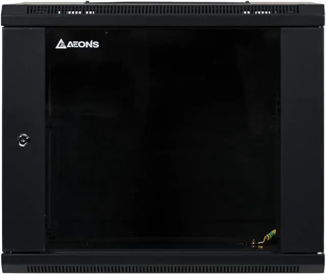 Alt view image 2 of 5 - 9U Professional Wall Mount Network Server Cabinet Enclosure 19-Inch Server Network Rack 16-Inches Deep Black (Fully Assembled)