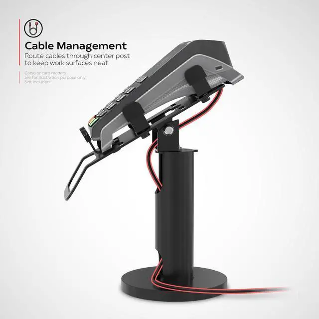 Alt view image 5 of 5 - CTA Universal Credit Card Reader Stand - Universal Rotating Card Reader Terminal Stand for Verifone, Ingenico & Pax POS Stations - Bolt Down or Adhesive Anti-Theft Security - Easy Install