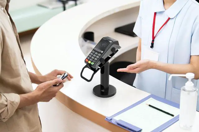 Alt view image 3 of 5 - CTA Universal Credit Card Reader Stand - Universal Rotating Card Reader Terminal Stand for Verifone, Ingenico & Pax POS Stations - Bolt Down or Adhesive Anti-Theft Security - Easy Install