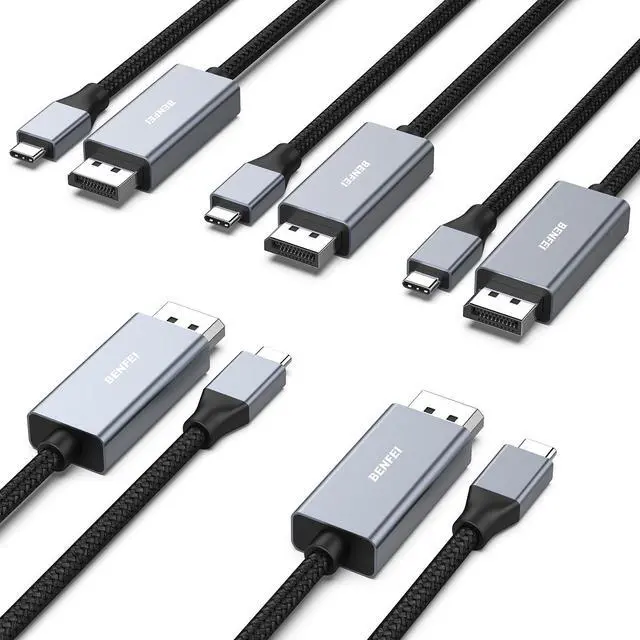 Main image of BENFEI 5 Pack USB-C to DisplayPort 6 Feet Cable(8K@60Hz 4K@144Hz), USB Type-C to DisplayPort Cable [Thunderbolt 3/4/5 Compatible] with iPhone 15 Pro/Max,MacBook Pro/Air 2023,iPad Pro,iMac,S23,XPS 17