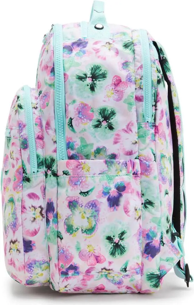 Alt view image 5 of 5 - Kipling Seoul Extra Large Printed 17" Laptop Backpack Aqua Blossom