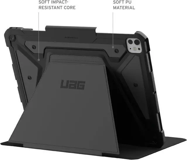 Alt view image 5 of 5 - URBAN ARMOR GEAR UAG Designed for iPad Pro 13" Case (7th Gen, 2024, M4) A2926, A2925, A3007 Adjustable Multi-Angle Viewing Stand Auto Sleep/Wake Folio Cover w/Pencil Holder, Metropolis SE Black