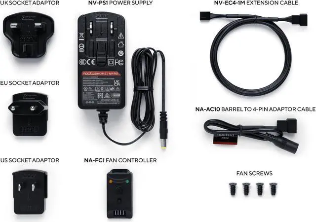 Alt view image 2 of 5 - Noctua NV-FS2, Multi-Purpose Fan Set for Device Cooling with Award-Winning NF-A12x25 120mm Fan, Anti-Vibration Gasket and Pads, Fan Grill and NA-FC1 Speed Controller (Black)