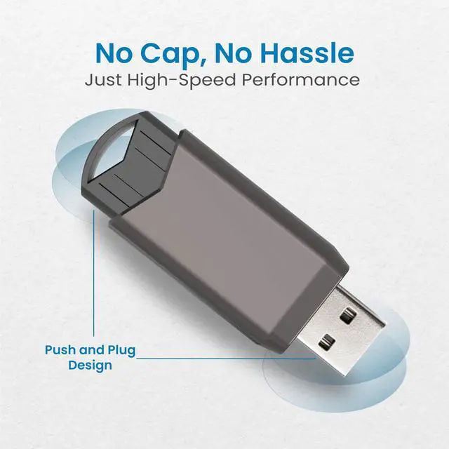 Alt view image 2 of 5 - Centon Electronics DataStick Push USB Flash Drive, Portable, High-Speed USB 3.2 Gen 2, No-Cap Design, R/W Speed of 1000/800, Versatile Data Stick, 1TB Storage Capacity, Graphite