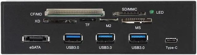 Alt view image 2 of 5 - 5.25-inch Front USB 3.0 Interface 6 Slot Multifunctional Built-in Card Reader Instrument Panel PC Front Panel, Supports M2, MS, SD, XD, 64G CF Card