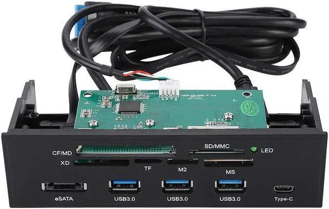 Alt view image 3 of 5 - 5.25-inch Front USB 3.0 Interface 6 Slot Multifunctional Built-in Card Reader Instrument Panel PC Front Panel, Supports M2, MS, SD, XD, 64G CF Card