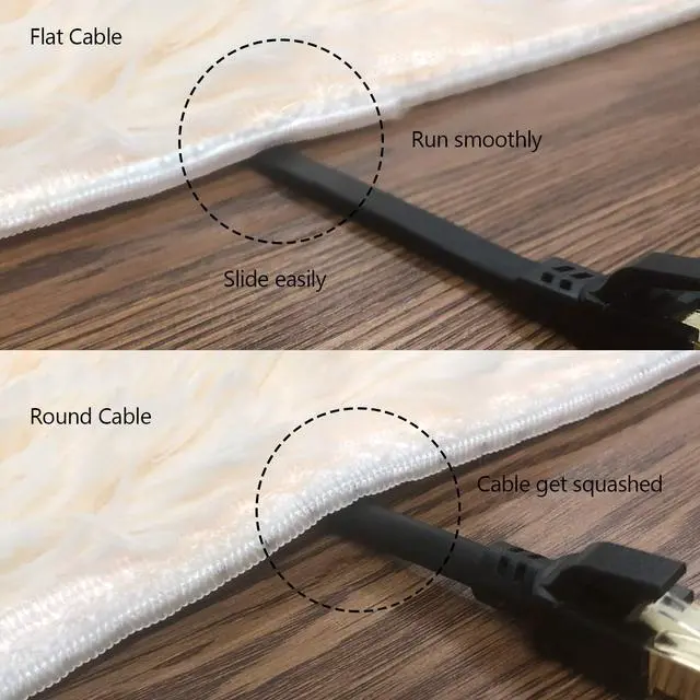 Alt view image 5 of 5 - Cat8 Ethernet Cable 125 ft (38.1m), Outdoor&Indoor, Flat 40Gbps 2000MHz S/FTP Cable, Heavy Duty Internet Cord, UV Resistant Weatherproof Shielded RJ45 for Router, Modem, Switch, Gaming, PC, TV, Black