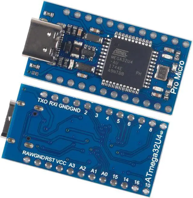 Alt view image 2 of 5 - 6pcs Pro Micro for Atmega32U4 5V 16MHz Bootloadered IDE Micro USB Pro Micro Development Board Microcontroller Compatible for Pro Micro Serial Connection with arduino Pin Header (Type-C USB)