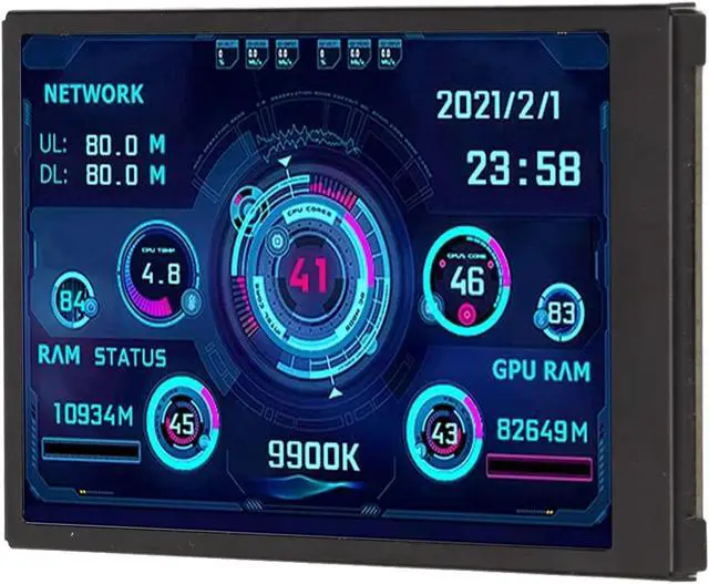 Alt view image 2 of 5 - 3.5 inch USB Mini Screen, AIDA64 Computer CPU GPU Memory Hard Disk Data Monitor, PC Temperature Display Screen Sub Screen, Only Supports for System