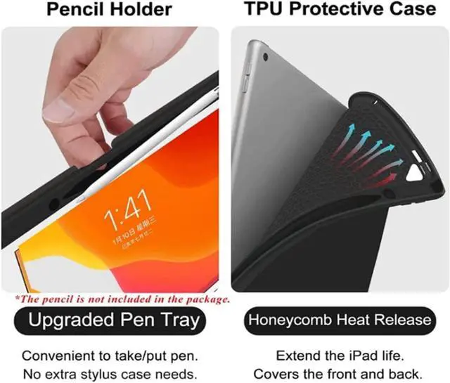 Alt view image 4 of 5 - QYiiD Backlit Keyboard Case for iPad Pro 12.9-inch 2017/2015 (Old Model, 2nd & 1st Generation), Magnetically Detachable Wireless Keyboard, Smart Folio with Pencil Holder, Black