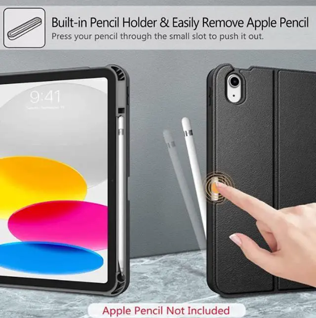 Alt view image 5 of 5 - QYiiD Backlit Keyboard Case for iPad Pro 12.9-inch 2017/2015 (Old Model, 2nd & 1st Generation), Magnetically Detachable Wireless Keyboard, Smart Folio with Pencil Holder, Black