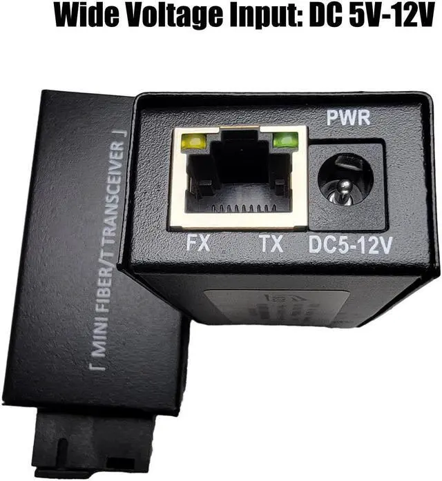 Alt view image 4 of 5 - iszo 1Pair Mini Gigabit Transceiver, Media Converter, A/B Optic Transceiver, SC 1.25G, RJ45 10/100/1000Mbps, 20km, Small Size, Fiber to Ethernet, Fiber Media Converter DC 5-12V, Plug and Play.