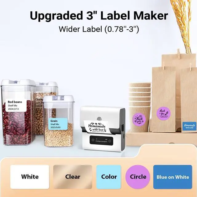 Alt view image 2 of 5 - Phomemo Label Maker- M221 Address Label Printer 3 Portable Bluetooth Label Maker Machine for Barcode, Address, Logo, Mailing, Stickers, Small Business, Home, Office, White