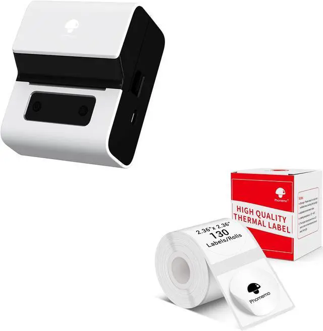 Main image of Phomemo Label Maker- M221 Address Label Printer 3 Portable Bluetooth Label Maker Machine for Barcode, Address, Logo, Mailing, Stickers, Small Business, Home, Office, White
