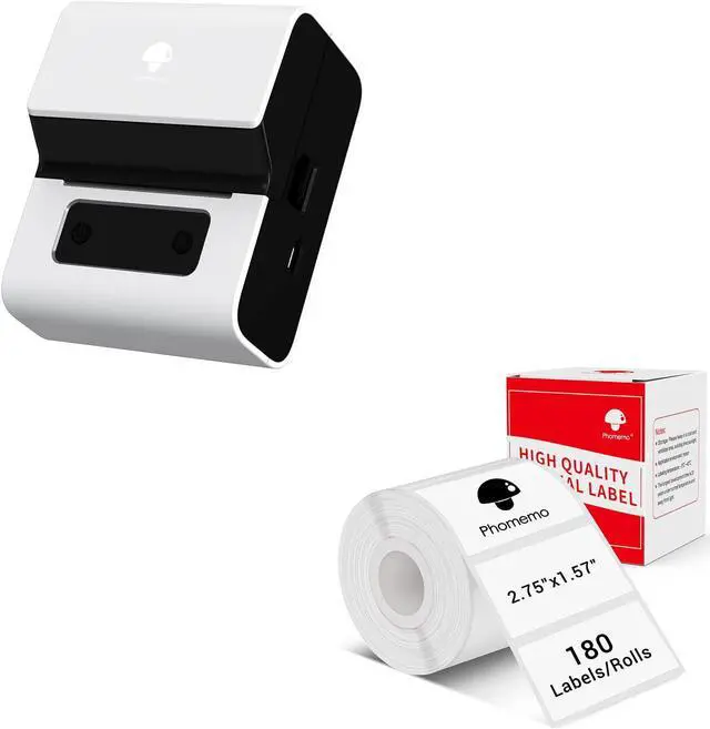 Main image of Phomemo Label Maker- M221 Address Label Printer 3 Portable Bluetooth Label Maker Machine for Barcode, Address, Logo, Mailing, Stickers, Small Business, Home, Office, White