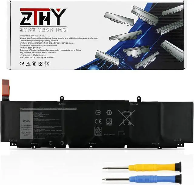 Main image of ZTHY 97Wh XG4K6 Laptop Battery Replacement for Dell XPS 17 9700 9710 9720 9730 Precision 5750 5760 5770 Series P92F P92F001 P92F002 P92F003 01RR3 F8CPG OF8CPG 5XJ6R KVPMY 0YY3V KRDHV 11.4V 6-Cell