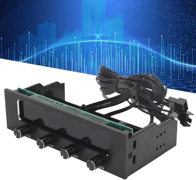 Alt view image 5 of 5 - 5.25 Inch Fan Speed Controller, Computer Fan Controller Front Panel, Fan Controller for Computer CPU Multifunctional 4-Channel Front Panel LCD Display