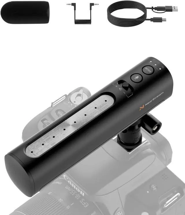 Main image of NUROUM AM10B Microphone, 15H Battery Life, Multi-Patterns, Noise Cancellation, USB Plug & Play