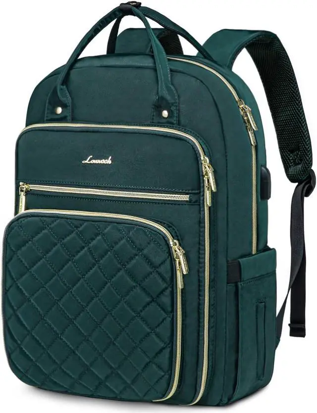 Main image of LOVEVOOK Laptop Backpack for Women, Water Resistant Travel Work Backpacks Purse Stylish College Business Teacher Nurse Computer Bag with USB Charging Port, Fits 17" Laptop