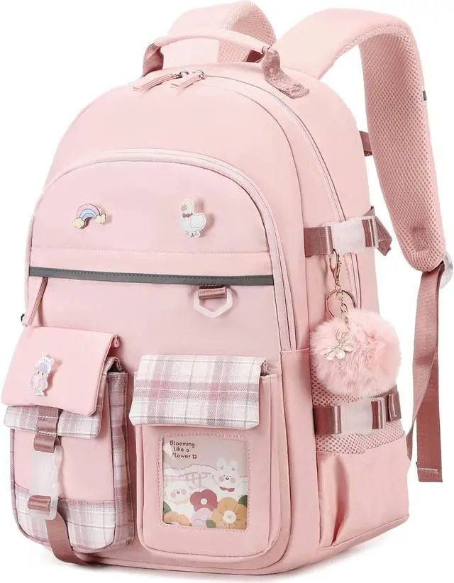 Alt view image 2 of 4 - KIDNUO Clear Backpack for Girls Kids Bookbags Transparent Stadium Approved Travel Daypack See Through College School Bag Large Laptop Backpacks for Women Teens Students