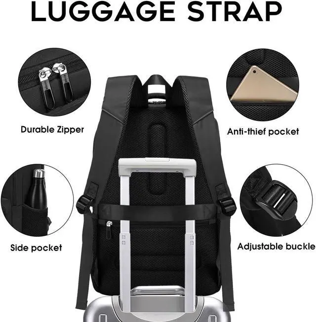 Alt view image 5 of 5 - FUTURE AESTHETICS Travel Backpack for Womenmen, College Backpack Bag, Hiking Backpack,Waterproof Carry On Backpack Business Backpack(black)