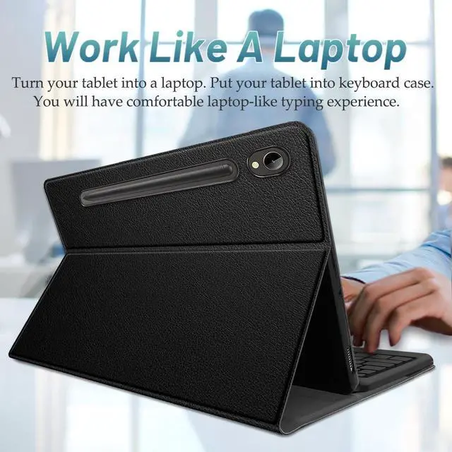 Alt view image 5 of 5 - DKAHOEE Backlit Touchpad Keyboard Case for Samsung Galaxy Tab S9 FE 10.9 Inch/Tab S9 11 Inch 2023 Release (SM-X510/X516N/X710/X716B/X718U), 3-Zone Backlit Wireless Keyboard with Slim Stand Cover Case