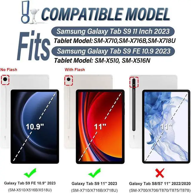 Alt view image 2 of 5 - DKAHOEE Backlit Touchpad Keyboard Case for Samsung Galaxy Tab S9 FE 10.9 Inch/Tab S9 11 Inch 2023 Release (SM-X510/X516N/X710/X716B/X718U), 3-Zone Backlit Wireless Keyboard with Slim Stand Cover Case