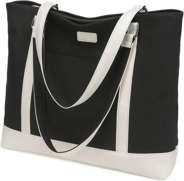 Main image of Large Tote Bags for Women 15.6 Inch Laptop Bag Lightweight Canvas Professional Work Briefcase
