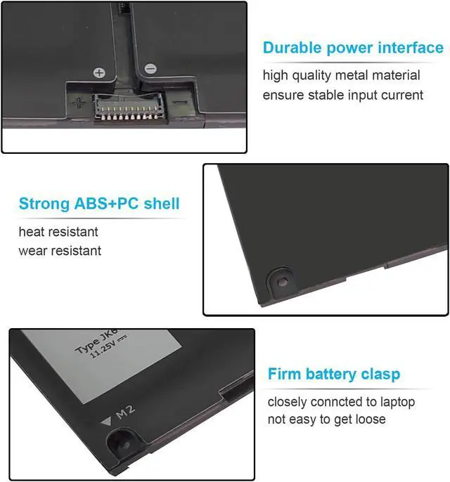 Alt view image 3 of 5 - 40Wh JK6Y6 11.25V Laptop Battery for Dell Inspiron 5300 5301 5401 5402 5408 5409 5501 5508 5509 5400 5406 7405 7300 7306 7500 7506 2-in-1 Silver Latitude 3410 3510 Vostro 5301 5401 5501 C5KG6 CF5RH