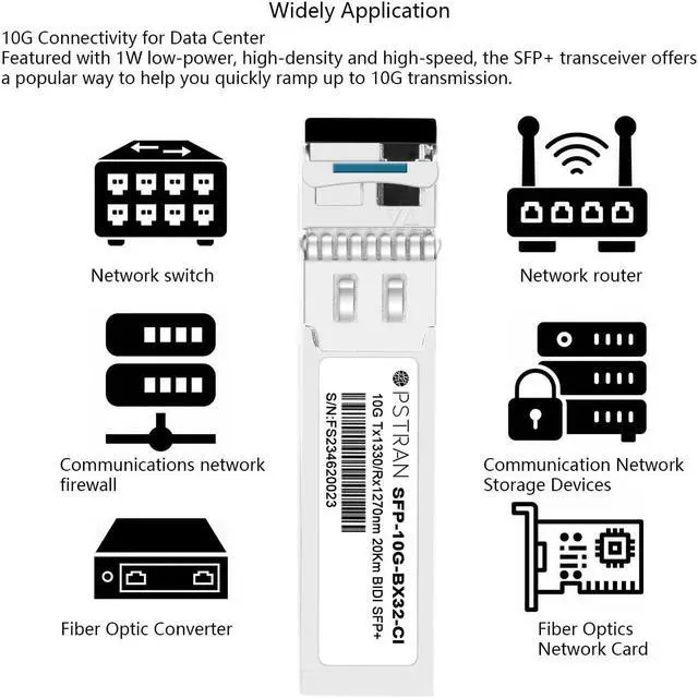 Alt view image 4 of 5 - OPSTRAN 10GBASE-BX BiDi SFP+ Optical Transceiver Module Compatible with Cisco SFP-10G-BX20D 1330nm-TX/1270nm-RX 20km DOM Simplex LC SMF