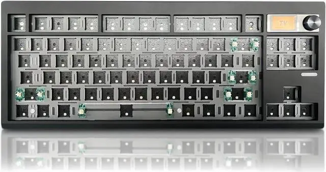 Main image of FKZ GMK87 TKL Mechanical Keyboard Kit,80% Hot-Swap Tri-Mode BT 5.0/2.4G/USB-C Wireless RGB Gaming Keyboard Custom Gasket Mounted TFT LCD Screen Barebones Kit with DIY Knob for PC Mac(Black)