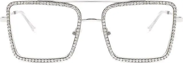 Main image of Zeelool Diva Stylish Square Blue Light Blocking Glasses for Women ZJGM635348-02 Sliver