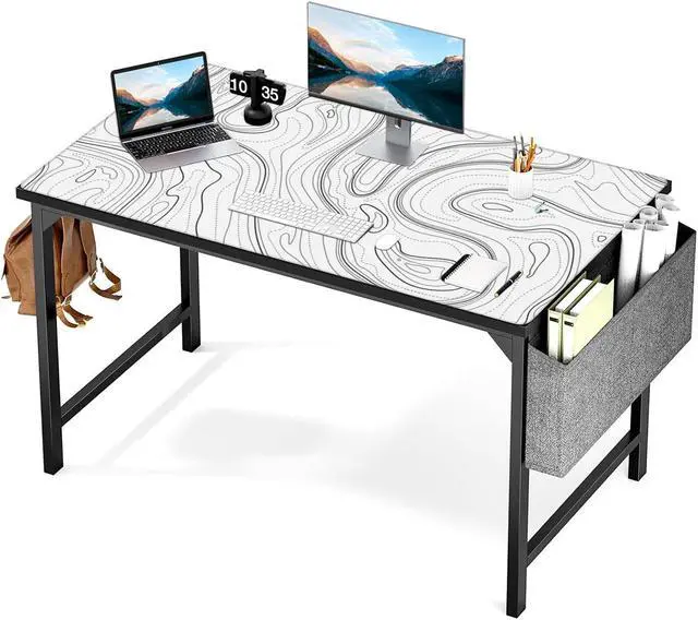 Main image of AQQA Topographic 3XL Huge Mouse Pad - Oversized (48''x24'') for Full Desk Gaming - Extra Large XXXXL Mat with Super Thick Nonslip Rubber Base and Waterproof Design,(Mega,White)