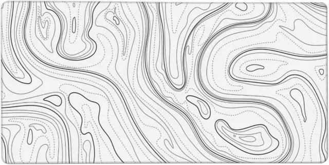 Alt view image 2 of 5 - AQQA Topographic 3XL Huge Mouse Pad - Oversized (48''x24'') for Full Desk Gaming - Extra Large XXXXL Mat with Super Thick Nonslip Rubber Base and Waterproof Design,(Mega,White)