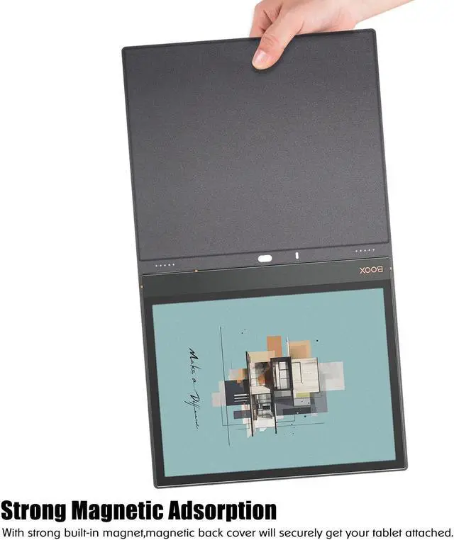 Alt view image 4 of 5 - BOZHUORUI Case for 10.3" Boox Note Air 3 C/Note Air 3 B/W (2023) & Note Air 4 C (2024) | with Sleep/Wake | Magnetic Adsorption | Thin & Light | PU Leather Smart Cover (Blue Ocean)