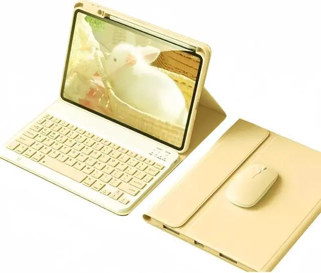 Main image of kaidisen Keyboard Case Mouse for iPad Mini A17 Pro 2024/ iPad Mini 6th Generation 2021 Detachable Cute Color Keyboard Case Support Pencil 2 Charging,Yellow