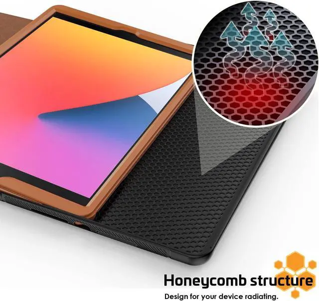 Alt view image 5 of 5 - Stweap for iPad 9th/8th/7th Generation Case 10.2'', Thin, Strong Magnetic Stand Cover with Absorbing Multi-Angles Stand, Pen Holder, Card Slot for iPad 10.2 Inch 2021/2020/2019(Brown)